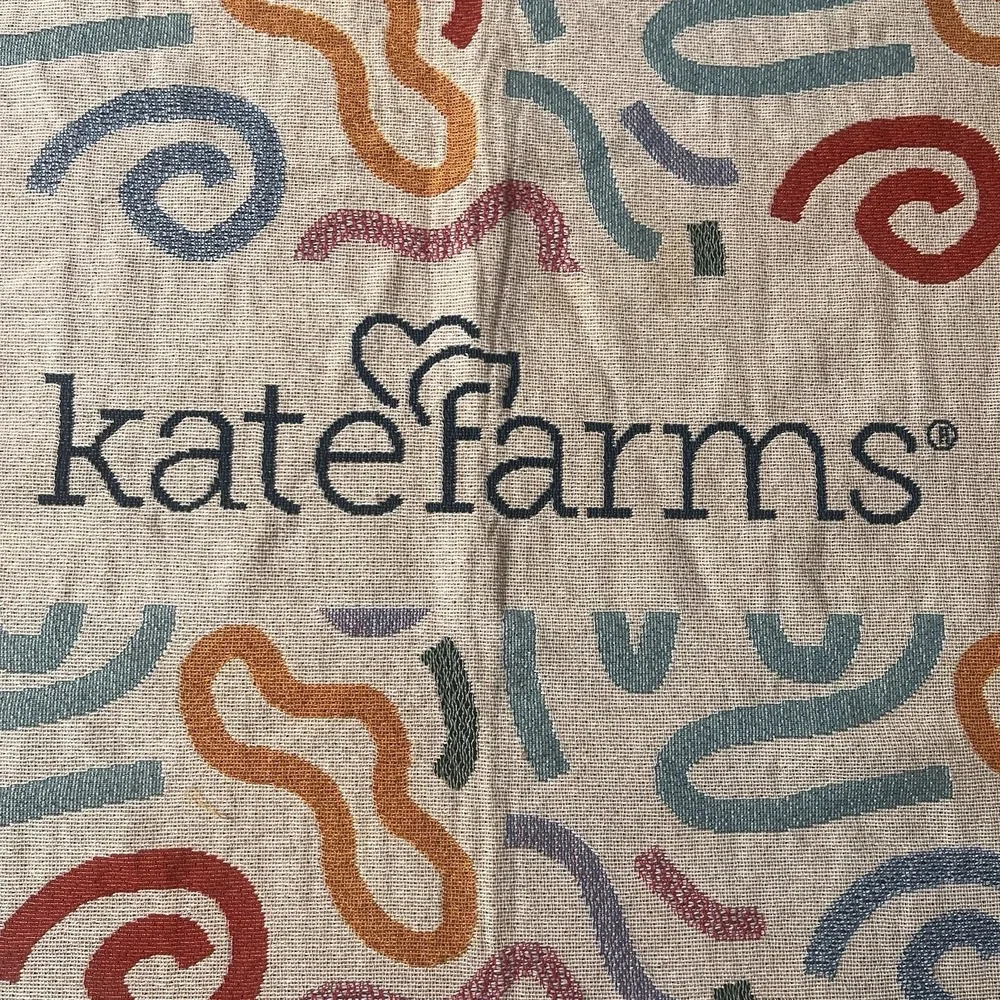 Rare Throw Tapestry Blanket Abstract 68 x 48 Colorful Squiggly Fringe